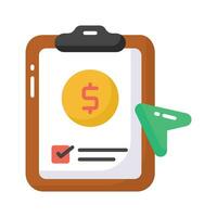 Dollar on page depicting concept vector of financial document, ready to use icon