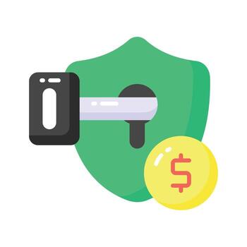 Get this visually appealing vector of financial security, ready to use icon of secure investment