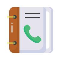 Phone book, contact book icon in trendy style, address book vector