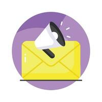 Envelope with megaphone showing email marketing concept vector