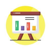 An icon of business graphical presentation, vector of statistical presentation