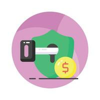 Get this visually appealing vector of financial security, ready to use icon of secure investment