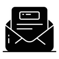 Document inside letter envelope showing letter concept vector