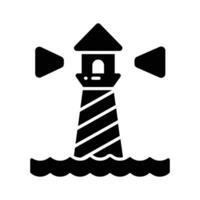 A tower containing a beacon light to warn or guide ships at sea, well designed icon of lighthouse vector