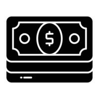 An icon of paper currency in modern style, well designed vector of banknotes