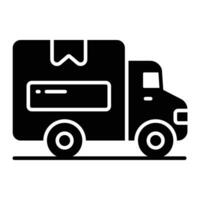 bien diseñado icono de entrega camioneta, entrega transporte vector en moderno diseño estilo