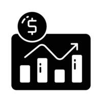dólar con diagrama denotando concepto icono de financiero cuadro, negocio gráfico vector