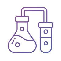 Chemical flask with test tube, well designed icon of lab experiment, business experiment vector