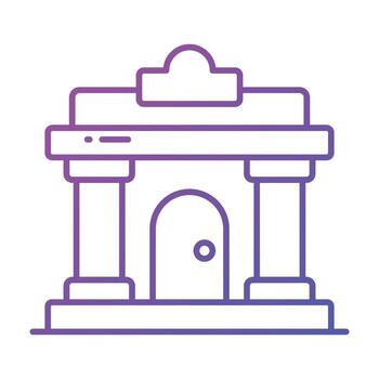 edificio con pilares denotando concepto vector de banco edificio en moderno estilo