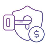 obtener esta visualmente atractivo vector de financiero seguridad, Listo a utilizar icono de seguro inversión
