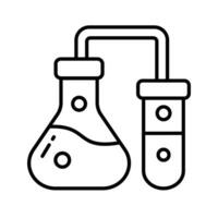 Chemical flask with test tube, well designed icon of lab experiment, business experiment vector