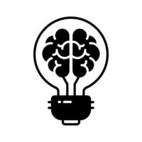 Brain inside lightbulb showing innovative thinking modern concept vector