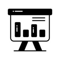 An icon of business graphical presentation, vector of statistical presentation