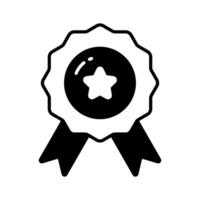 Flat vector of star badge, modern icon of quality badge in editable style