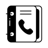 Phone book, contact book icon in trendy style, address book vector