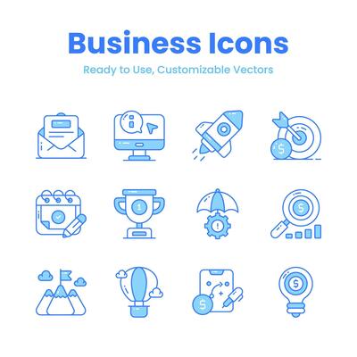 Grab this carefully crafted business icons set, read to use for web, mobile apps and all presentation projects