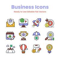 Grab this carefully crafted business icons set, read to use for web, mobile apps and all presentation projects vector