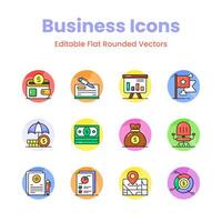 Get your hold on this carefully designed business and management icons set, premium vectors