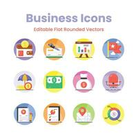 Get your hold on this carefully designed business and management icons set, premium vectors