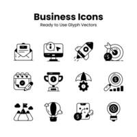 Grab this carefully crafted business icons set, read to use for web, mobile apps and all presentation projects vector