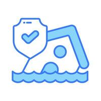 House building floating on water, denoting concept icon of natural disaster, vector of flood