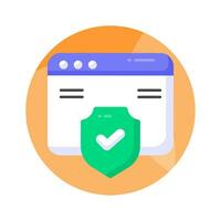 Web browser protection, secure website vector design, secure shield with webpage