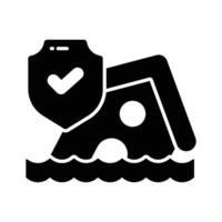 House building floating on water, denoting concept icon of natural disaster, vector of flood