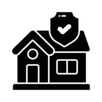 Home with protection shield and check mark, home insurance vector design, property protection concept