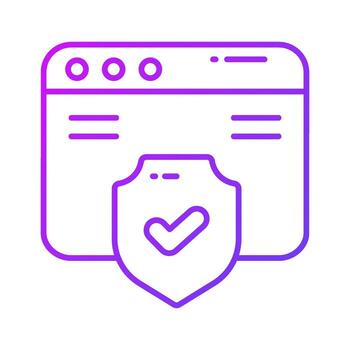 Web browser protection, secure website vector design, secure shield with webpage