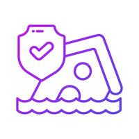 House building floating on water, denoting concept icon of natural disaster, vector of flood