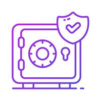 Money locker, bank locker with safety shield, locker security, safe vault vector design