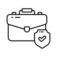 Business bag with security shield showing business insurance concept icon vector