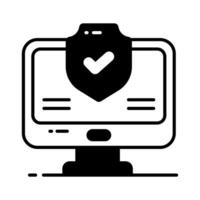 seguridad proteger con monitor demostración concepto icono de computadora proteccion vector