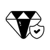 Safety shield with diamond, well designed vector of diamond protection