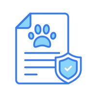 perro o gato pata impresión en documento, cheque fuera esta mascota seguro vector diseño,