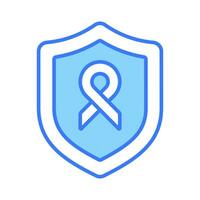 An awareness ribbon with protection shield, awareness icon design vector