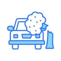 Tree falling on car, an editable icon of car accident, car insurance, damaged vehicle vector