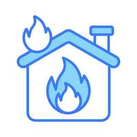 Burning home icon design, isolated on white background, fire insurance vector