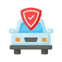 Download premium icon of car insurance, protection shield with car, car safety vector