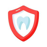 diente en proteger, vector de dental seguro, salud seguro icono diseño