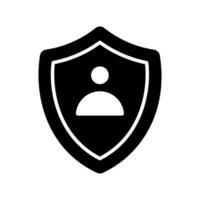 User inside shield, vector of user protection, personal security icon design