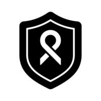 An awareness ribbon with protection shield, awareness icon design vector