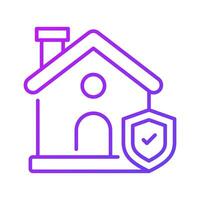 Home with protection shield and check mark, home insurance vector design, property protection concept