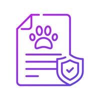 Dog or cat paw print on document, Check out this pet insurance vector design,