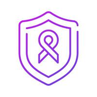 An awareness ribbon with protection shield, awareness icon design vector