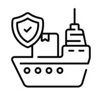 Marine insurance, ship insurance, shipping insurance vector design isolated on white background