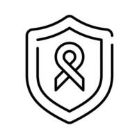 An awareness ribbon with protection shield, awareness icon design vector