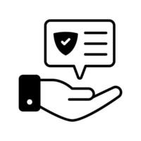 Protection shield on chat bubble showing concept icon of verified message, secure conversation vector