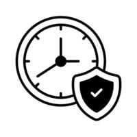 proteger con reloj, proteccion tiempo, garantía período icono diseño, prima vector