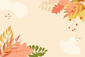 Autumn background with watercolor leaves, wallpaper with autumn leaves vector